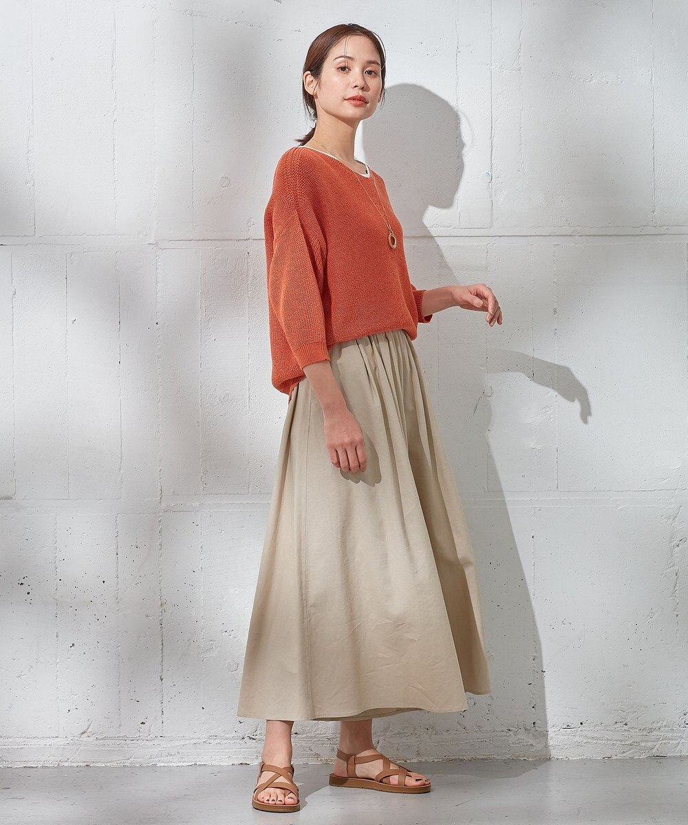 ANY 【ウエストゴム/接触冷感/UVケア】清涼リネンスカーチョ 