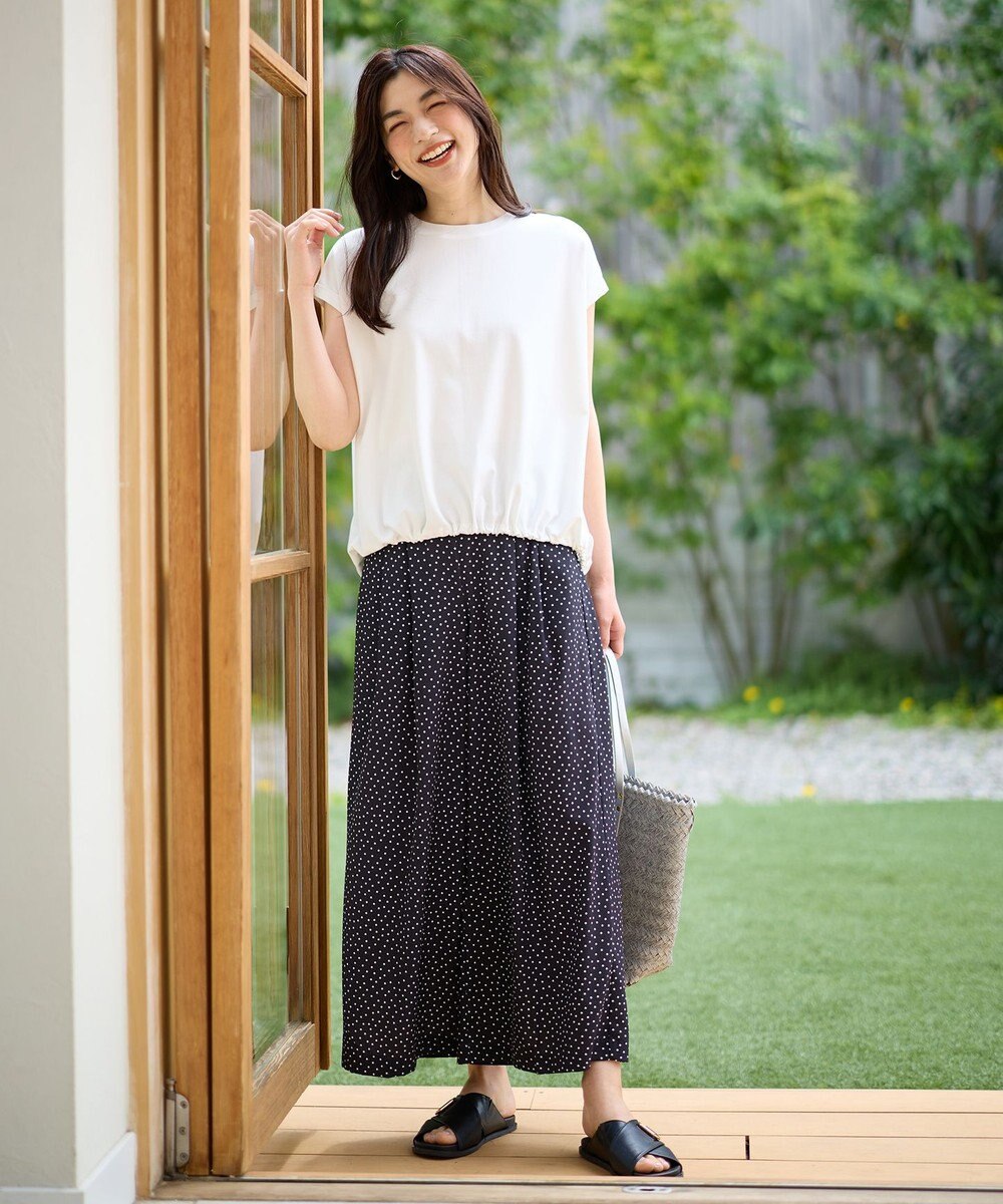 ANY L 【洗濯機可/UVケア】シルケットスムースドロストＴシャツ 