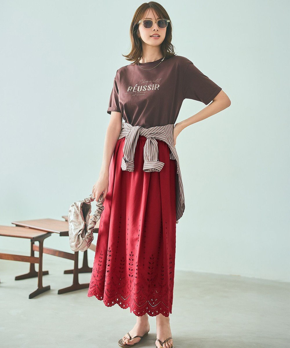 ANY SIS 【洗える】ロゴ刺繍 Tシャツ 