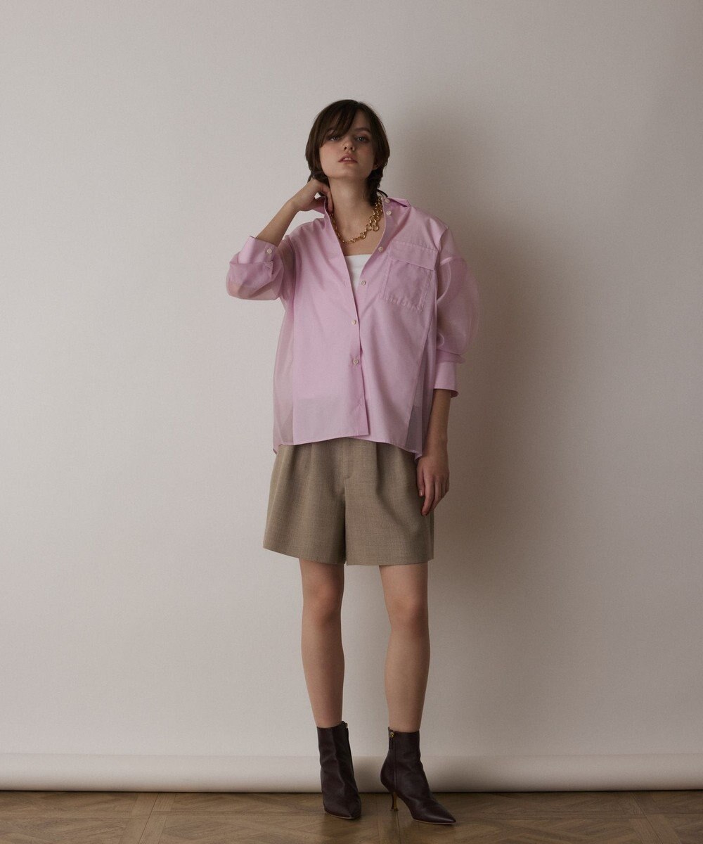 GRACE CONTINENTAL シアーコンビオーバーシャツ 