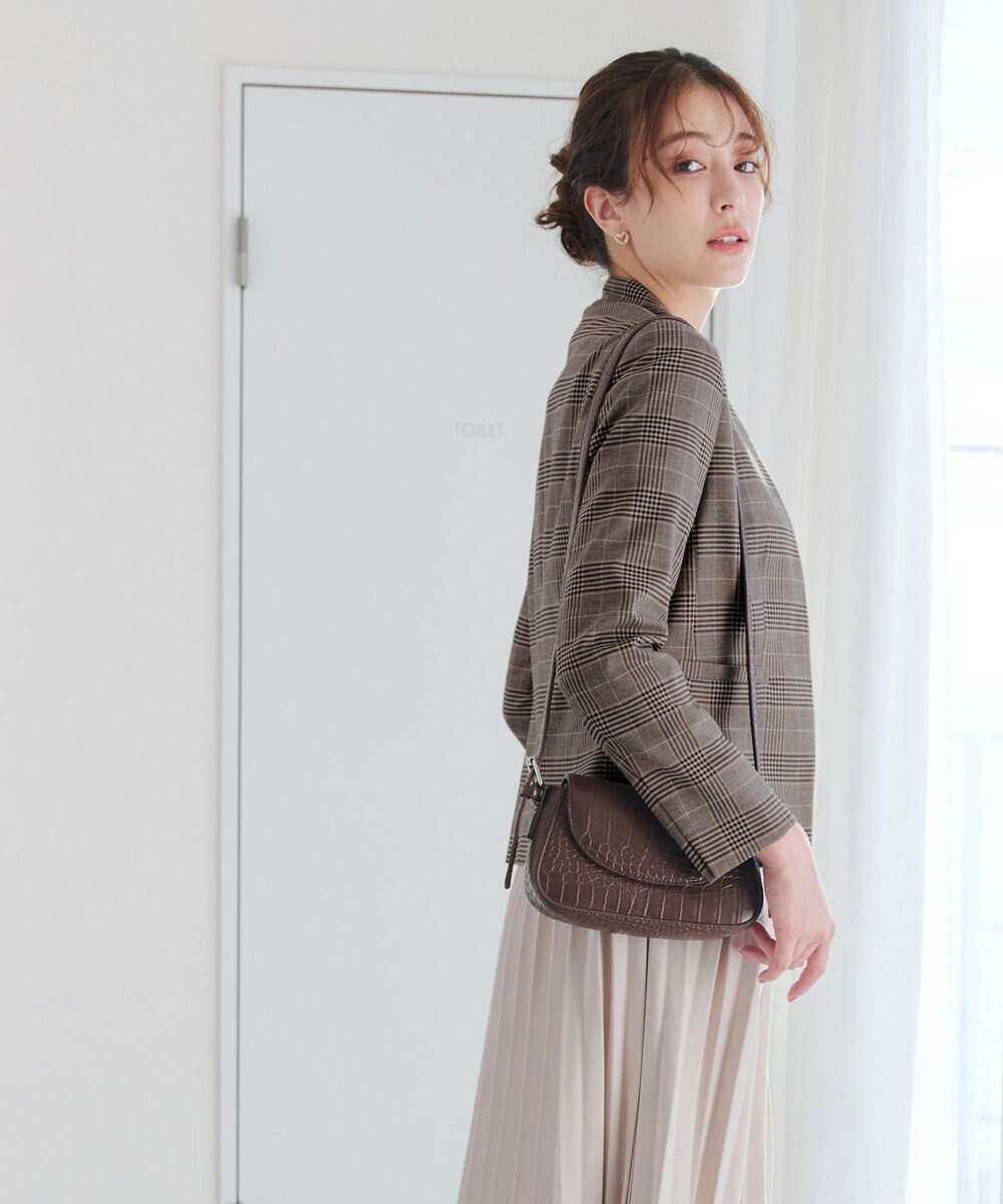 Tiaclasse 【洗える】カラーレスチェック柄ジャケット 