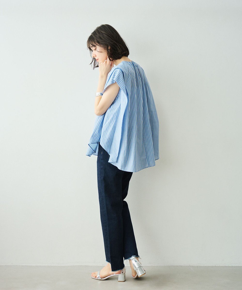 #Newans 【金子綾さんインスタライブご紹介アイテム】マルチストライプノースリーブシャツ 