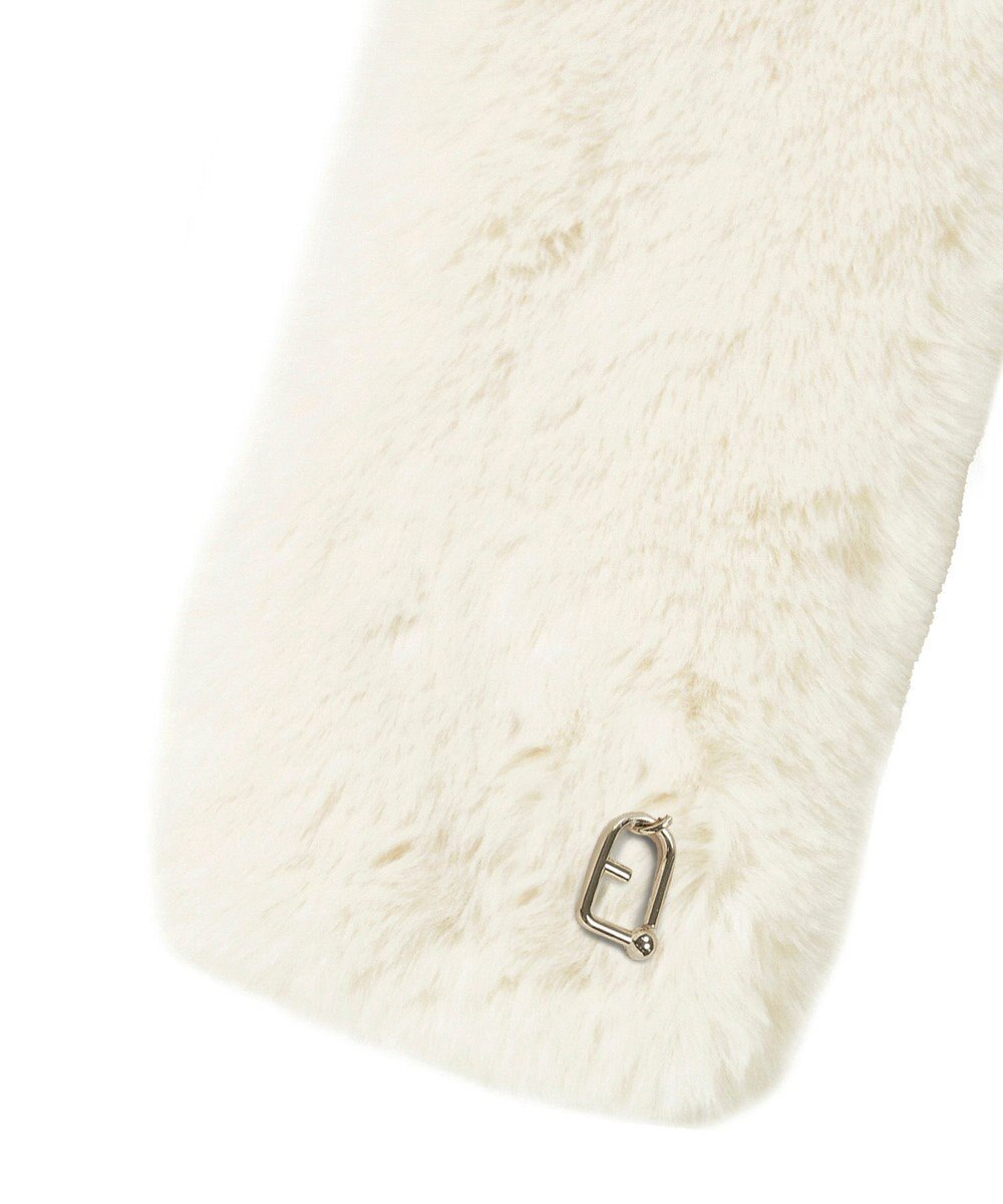 MOONBAT FURLA（フルラ）ベルト差し込みファーティペット アーチロゴ フェイクファー 