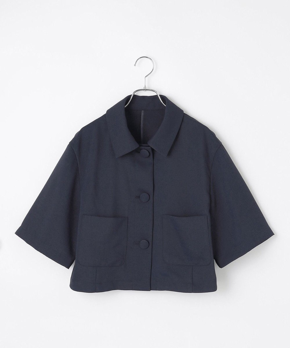 #Newans 【シワになりにくい】〈花乃まりあさんコラボ〉クロップドシャツジャケット 