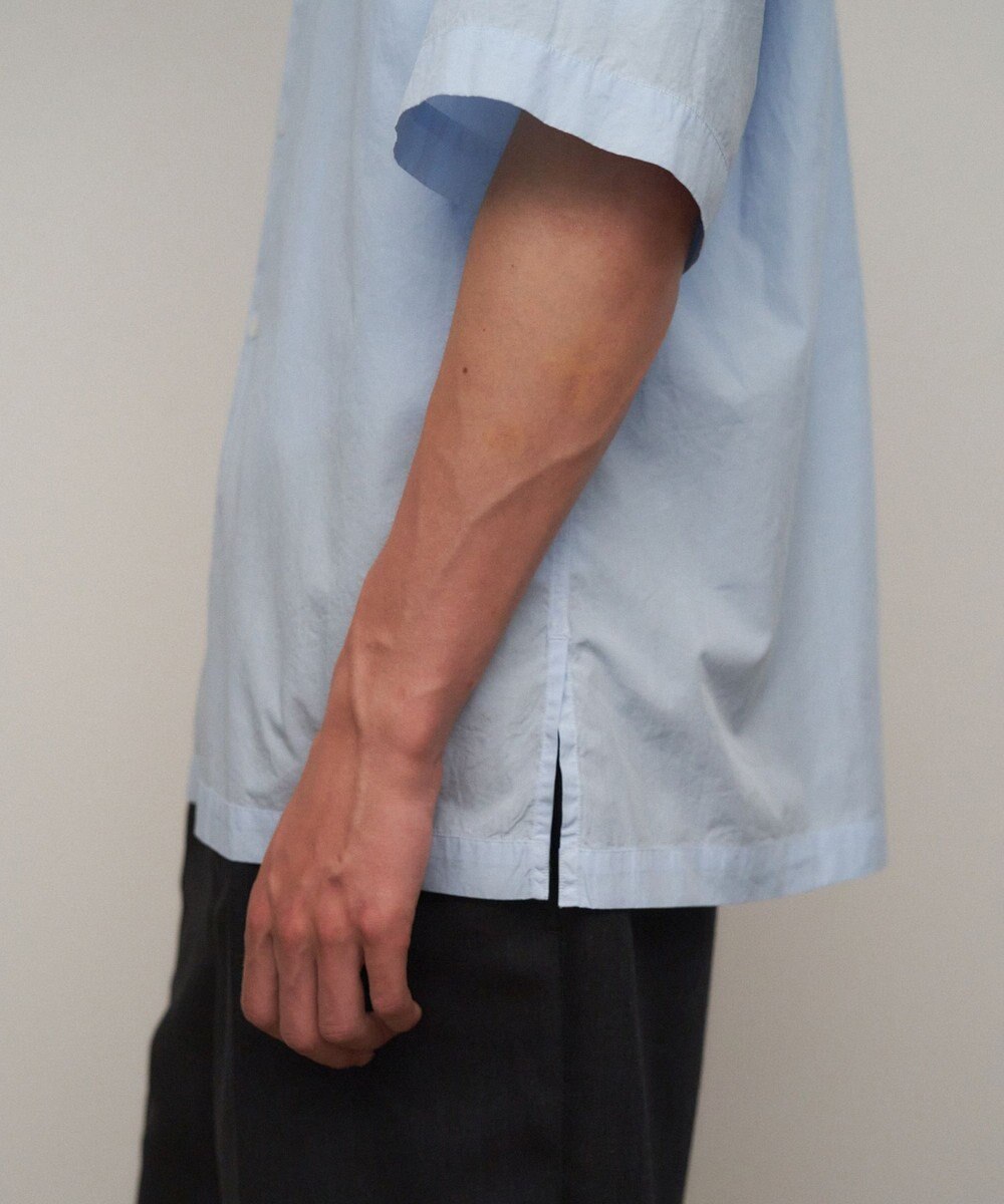 ATON SHRINK COTTON LAWN | オーバーサイズハーフスリーブシャツ - UNISEX 