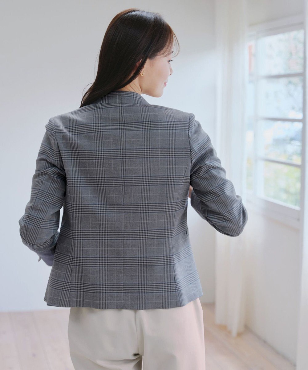 Tiaclasse 【洗える】カラーレスチェック柄ジャケット 