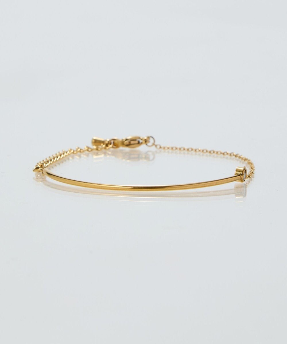 Phoebe 【金属アレルギー対応】グッリターハーフバングルチェーンブレスレット/サージカルステンレス 