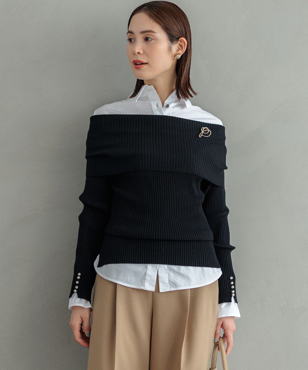 組曲 L 【WEB限定】ELENAオフショル風 ニットプルオーバー 