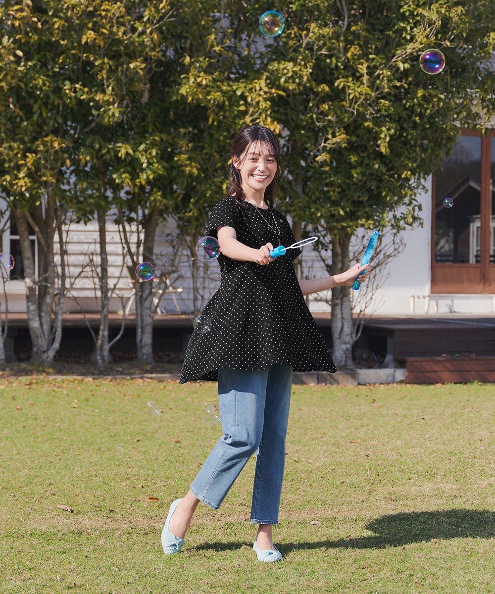 Tiaclasse L 【おのののかさん着用】半袖＆七分袖選べる袖丈バックフレアチュニック 