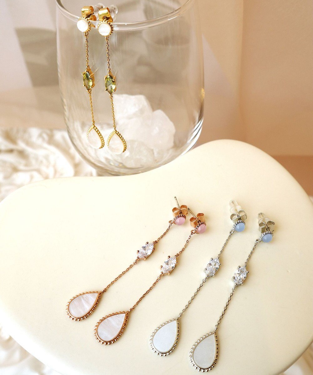 Tiaclasse 【金属アレルギー対応】　カラードロップロングピアス 