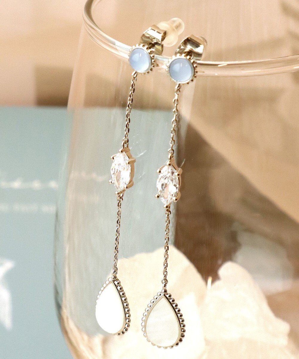 Tiaclasse 【金属アレルギー対応】　カラードロップロングピアス 