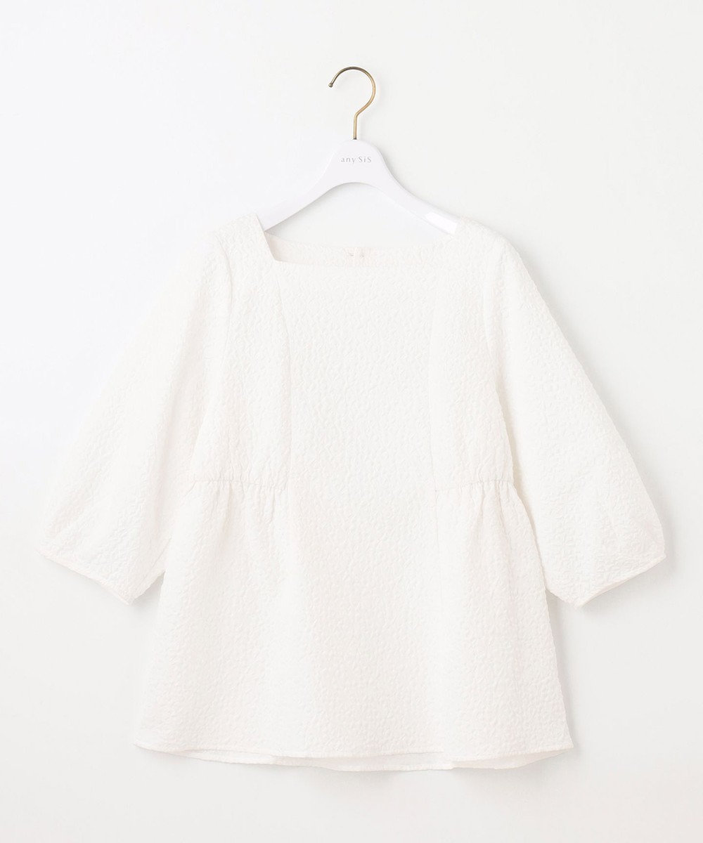 ANY SIS S 【洗える】フラワーエンボス ブラウス 