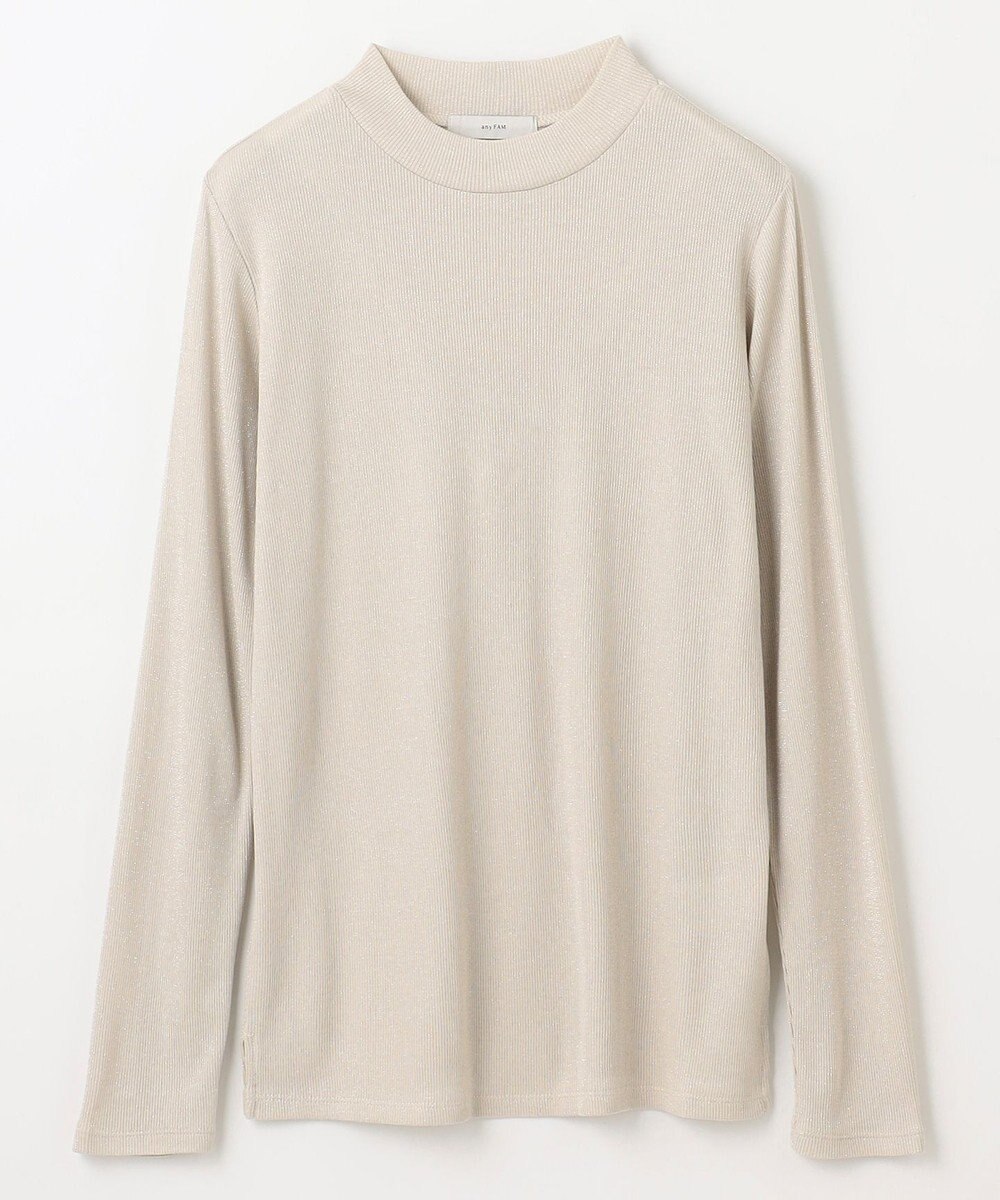 ANY 【洗濯機可】ラメハイネックＴシャツ 