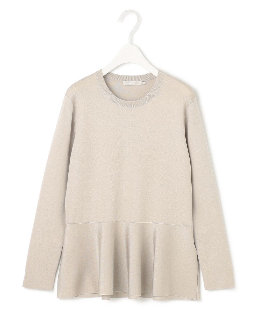 ICB L 【WEB限定・洗える】シンセティックヤーンスムース ペプラムニット 