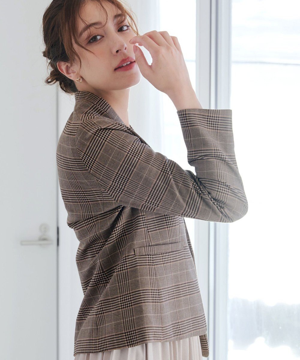 Tiaclasse 【洗える】カラーレスチェック柄ジャケット 