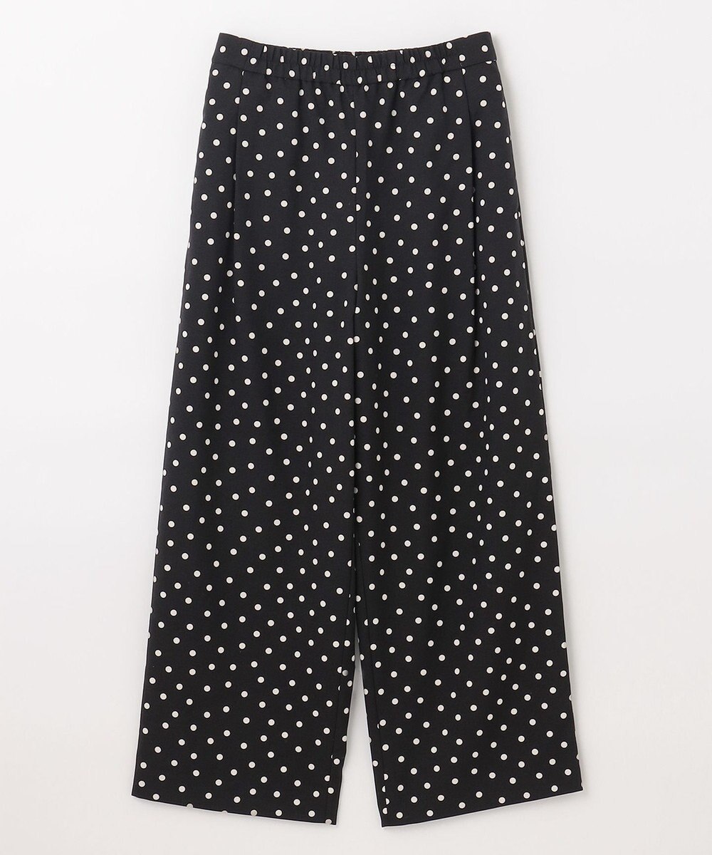 ANY L 【洗濯機可能/ウエストゴム/ポケット付】リネンライク ドット柄パンツ 