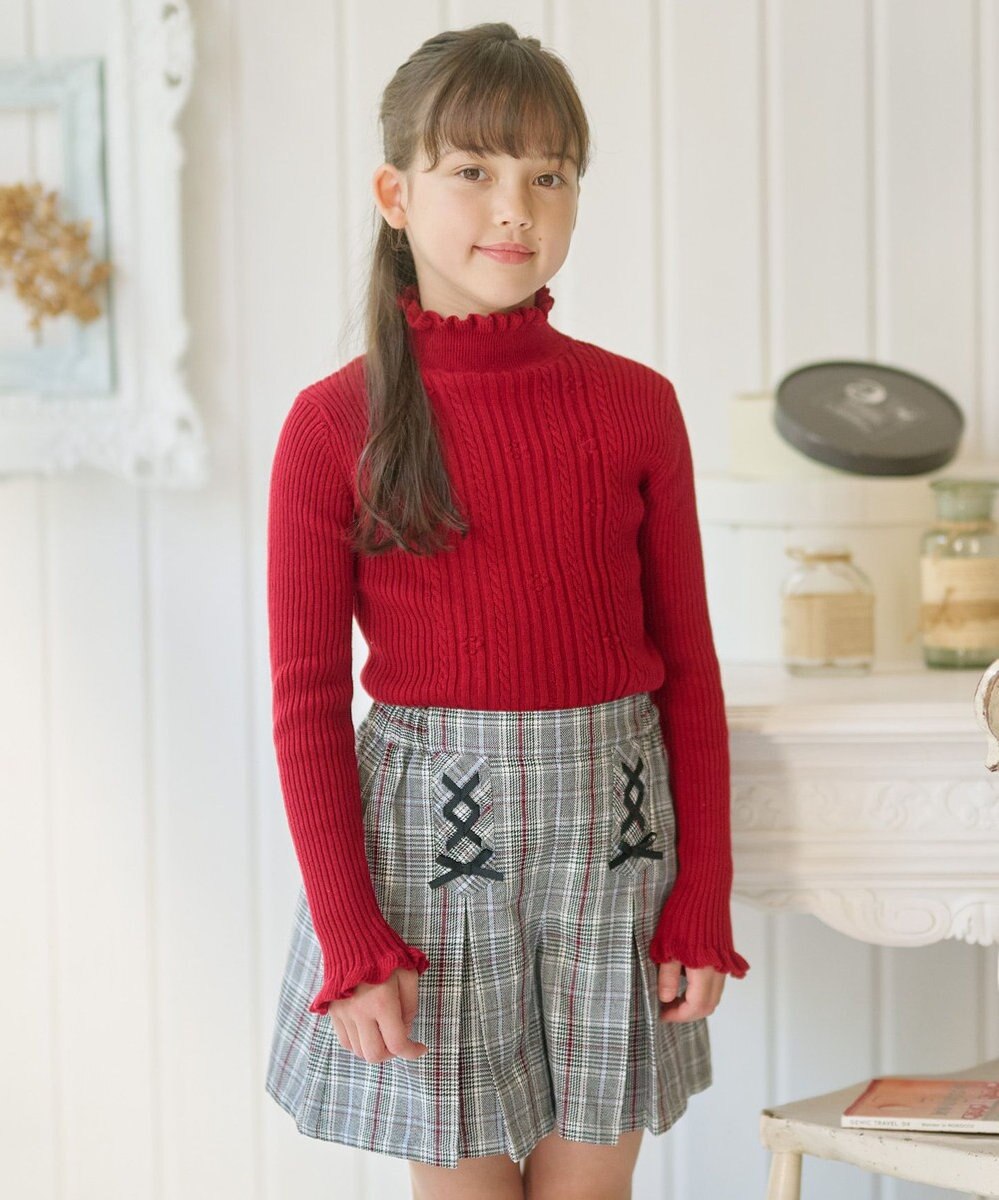 組曲 KIDS 【150-160㎝】フラワードット リブニット 