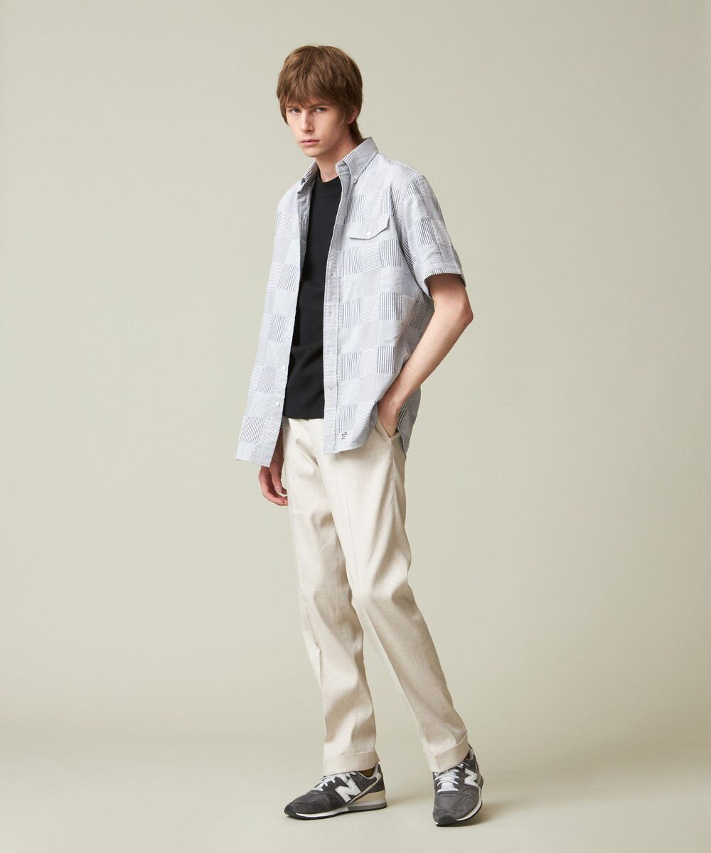 J.PRESS MEN 【クールマックス】サッカーパッチワーク シャツ 