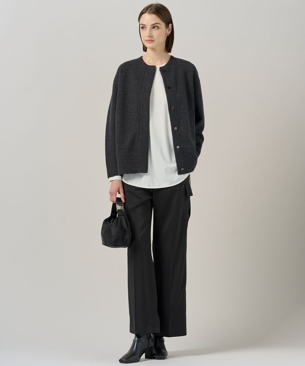 ICB L 【スマートバック仕様・洗える】ストレッチダブルサテン カーゴパンツ 