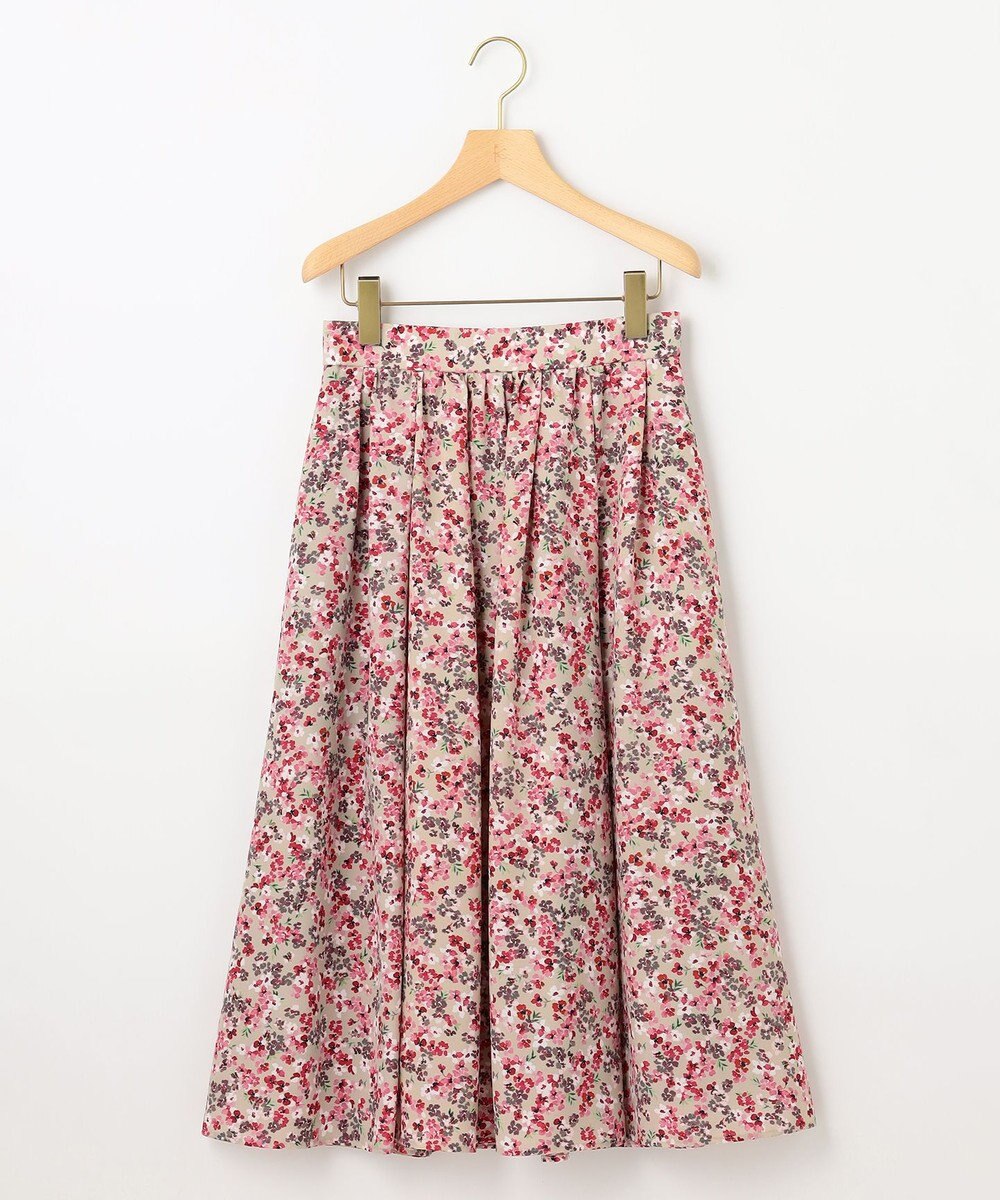組曲 ニュアージュフラワープリント スカート 