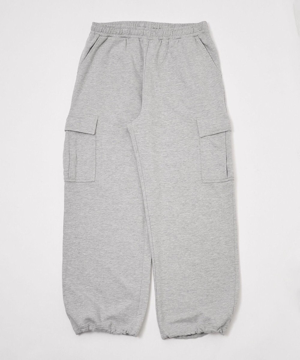 WEGO 【ユニセックス着用ITEM/ウエストゴム/MLサイズ展開】ワイドスウェットカーゴパンツ 