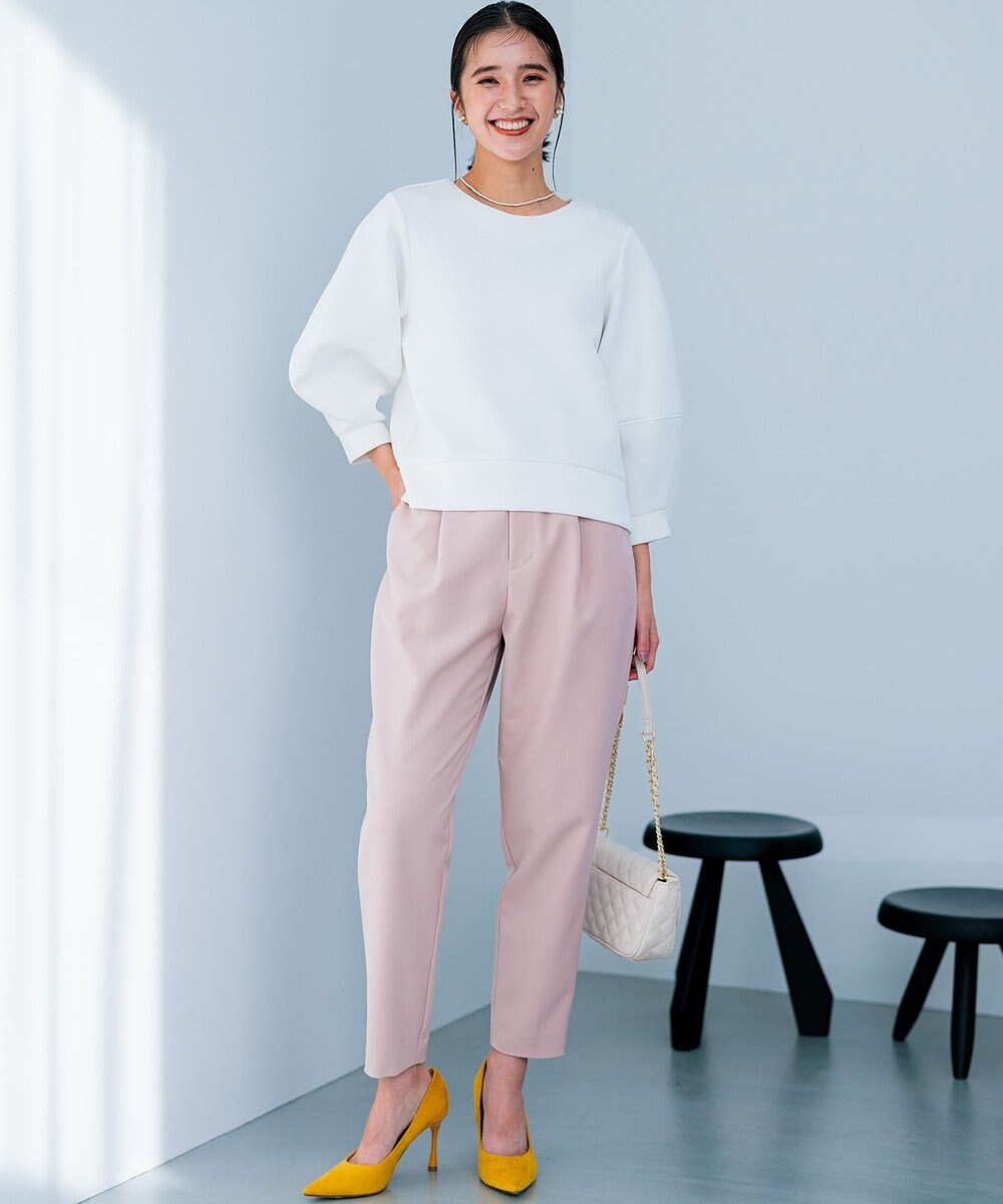 組曲 【洗える・ストレッチ】プランタンカラークロップド パンツ 