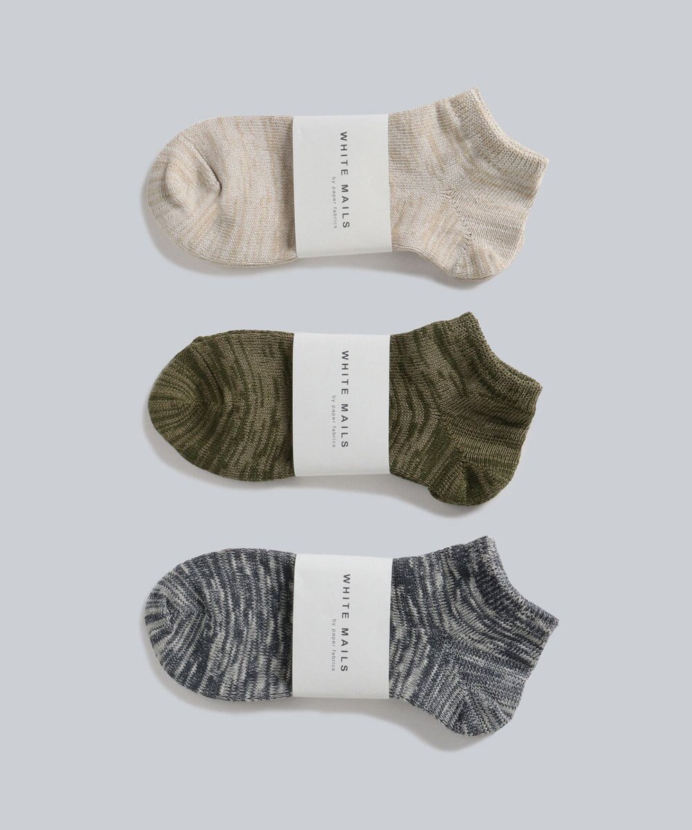 WHITE MAILS 【UNISEX】PAPER SLUB ANKLE ソックス 