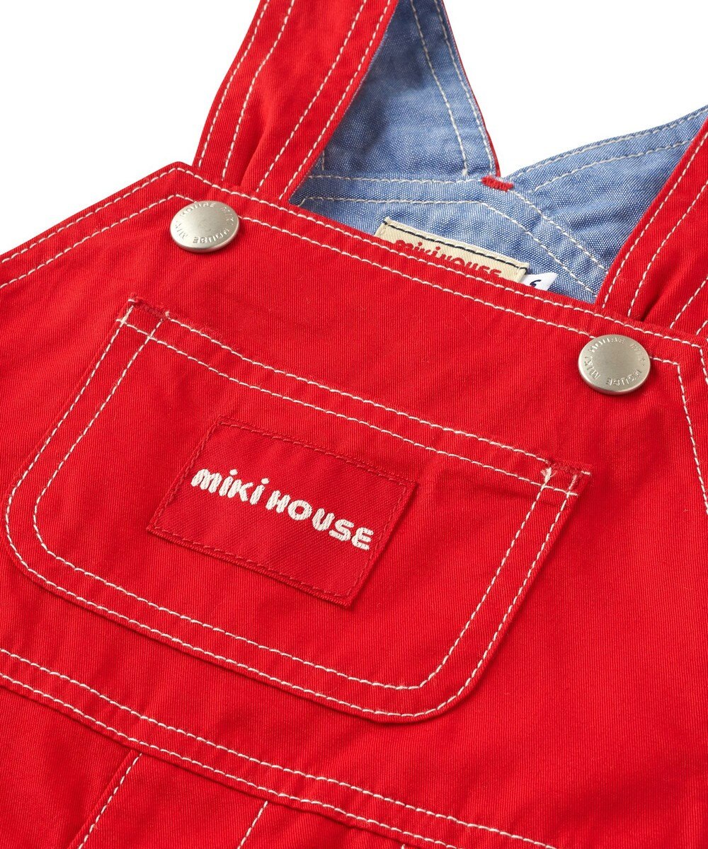 MIKI HOUSE HOT BISCUITS 【ミキハウス】【70-100cm】６分丈オーバーオール 