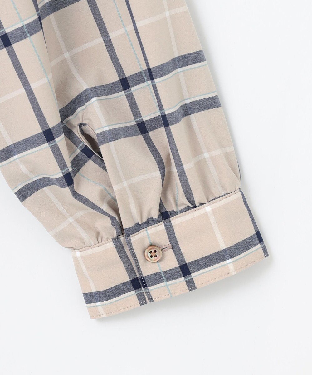 J.PRESS LADIES 【洗える】コンパクトチェック スタンドカラー ブラウス 