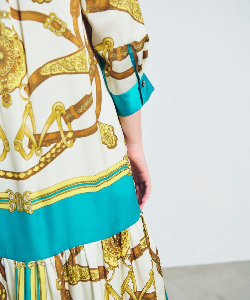 GRACE CONTINENTAL スカーフプリントシャツドレス 