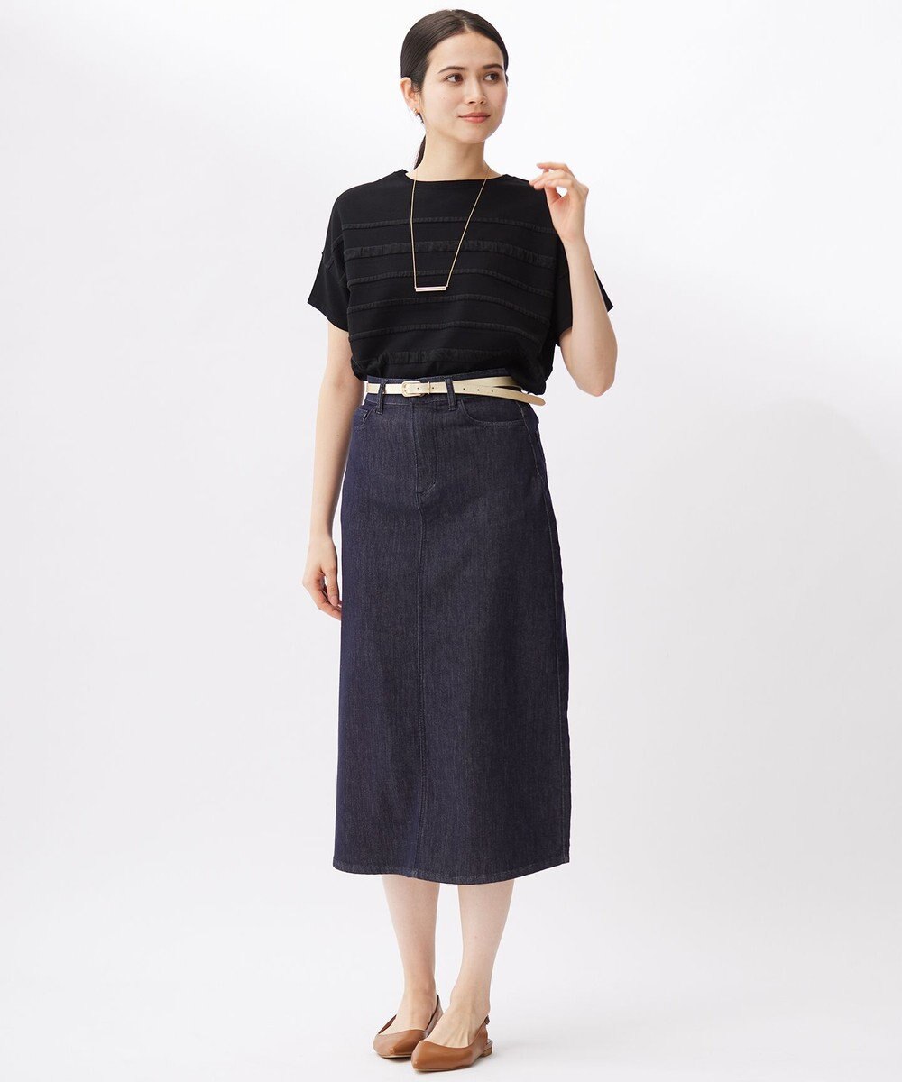 自由区 【洗える】ウスカルデニムAライン スカート 