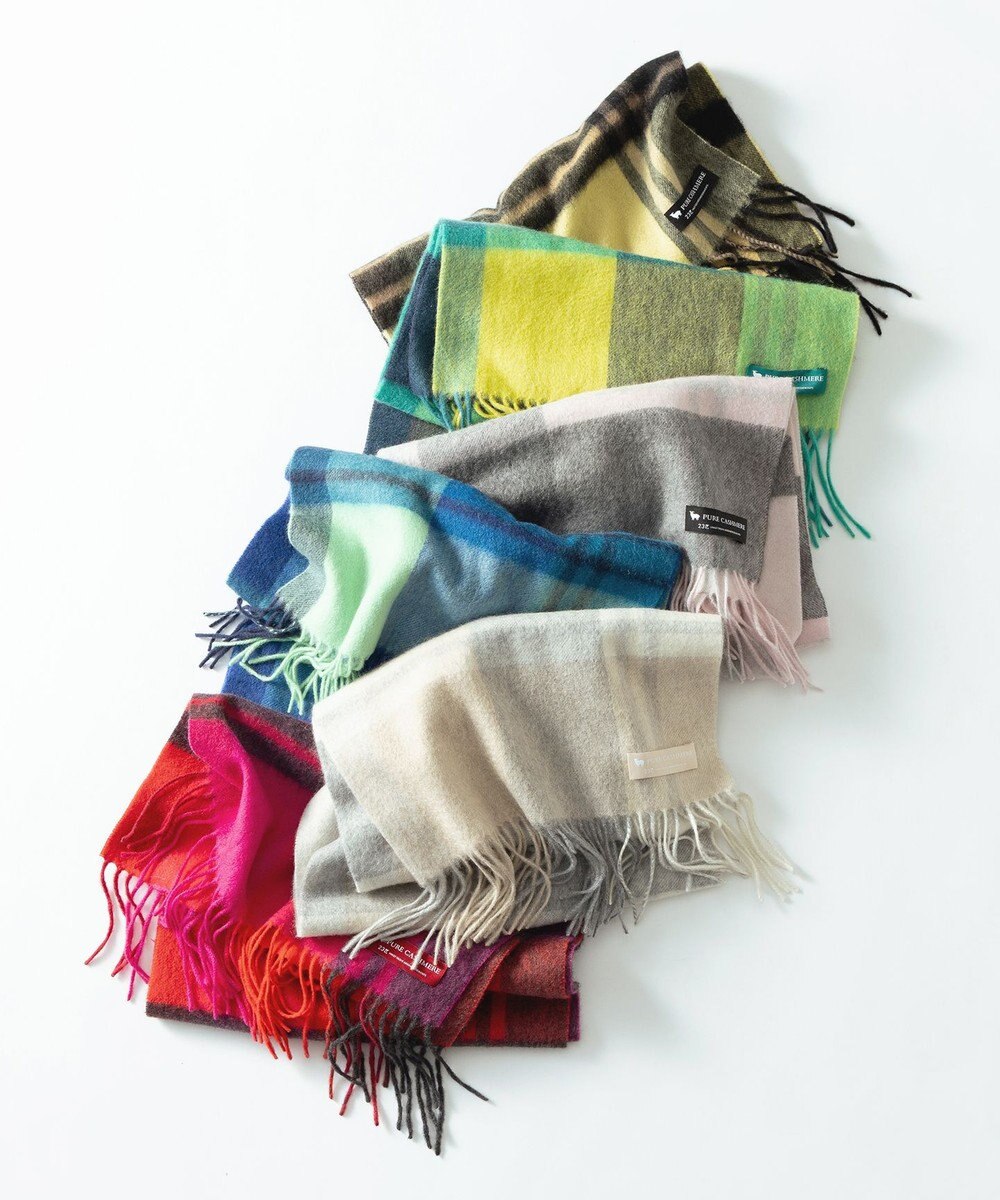 23区 カシミヤ チェック マフラー 