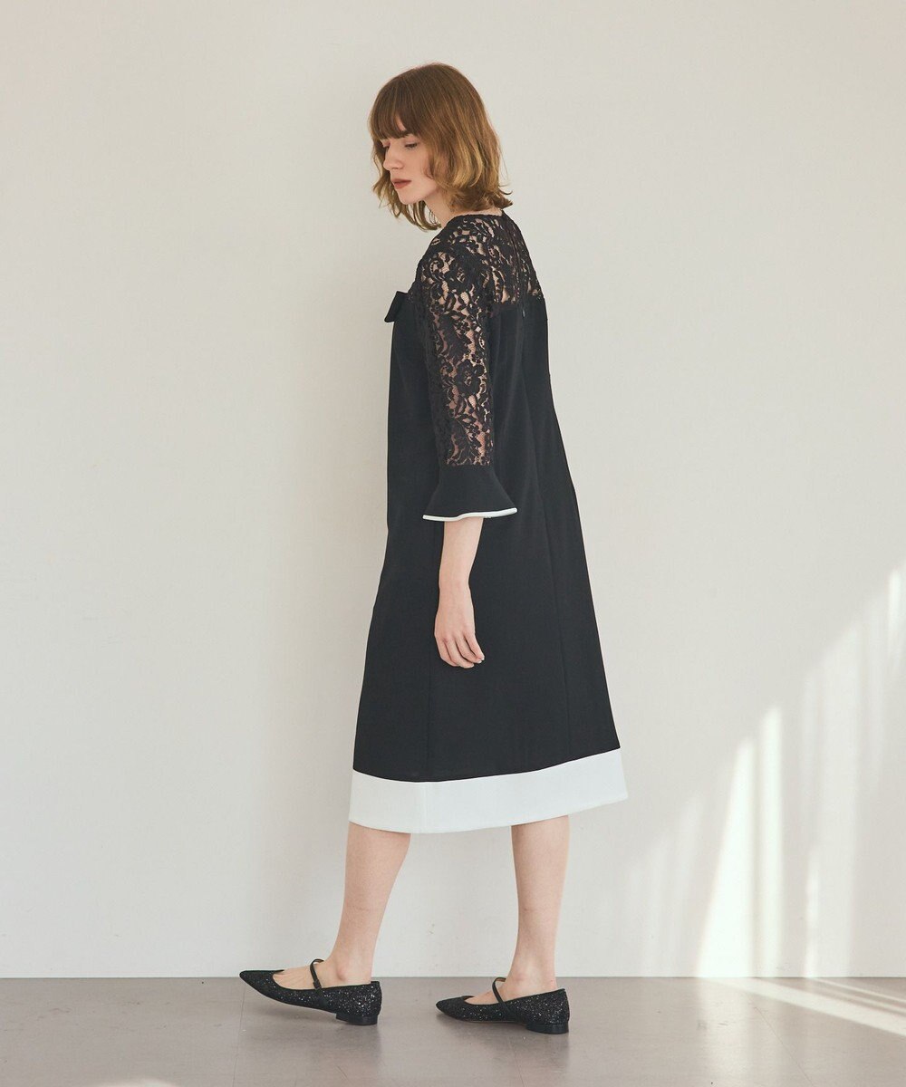 GRACE CONTINENTAL レースコンビバイカラーワンピース 