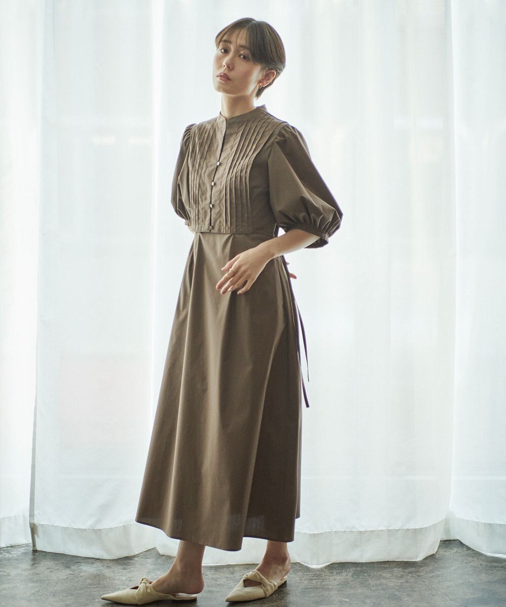 #Newans 【洗える】ピンタックベストコンビワンピース 