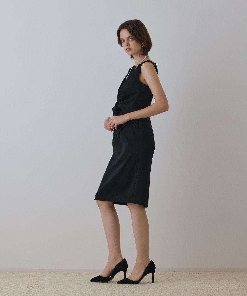 GRACE CONTINENTAL サテンクロスドレープワンピース 