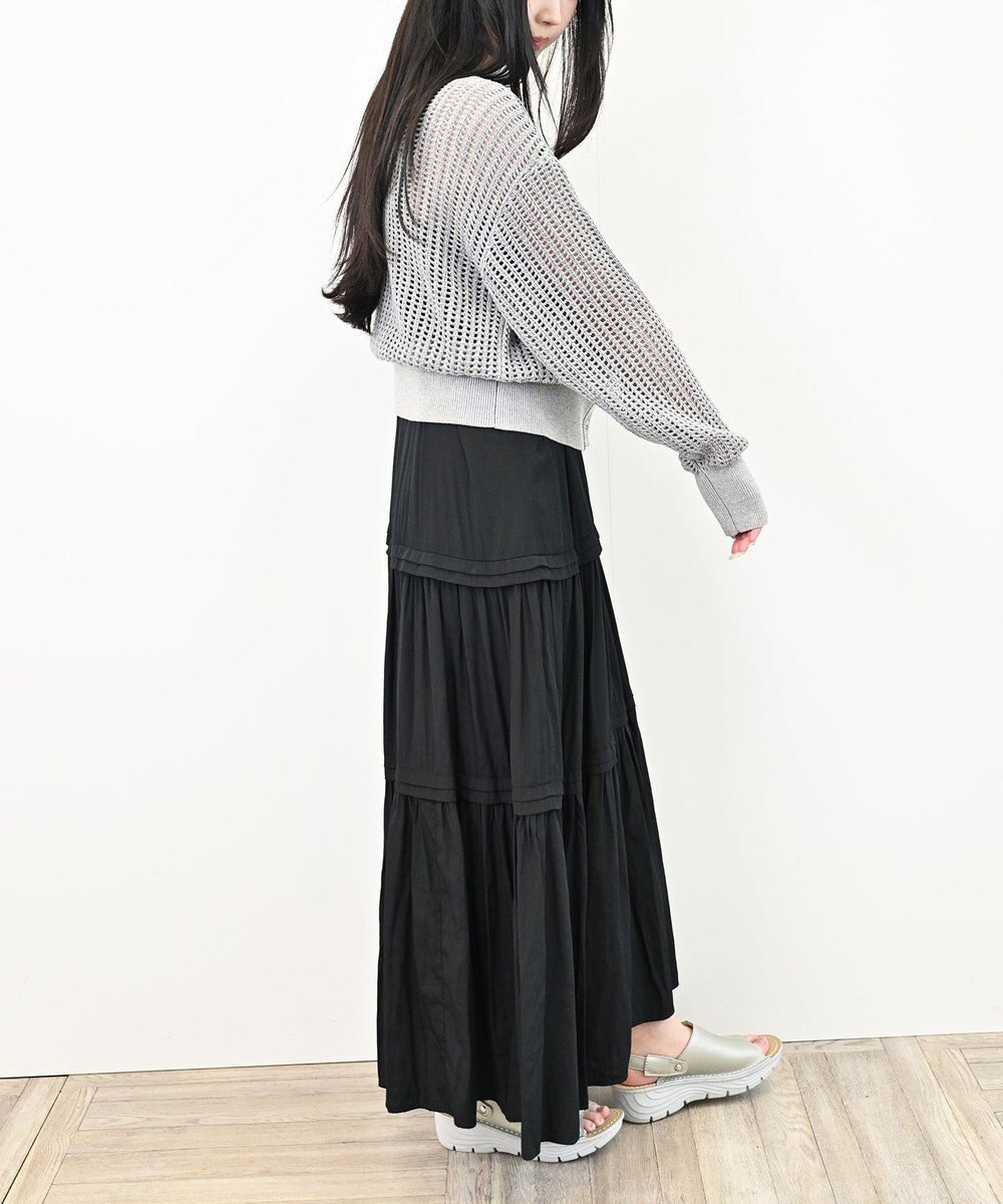 TOQUE 25SS新作〈大草直子さんアドバイザー〉【天然素材】シルク×コットン粗メッシュニットカーディガン 