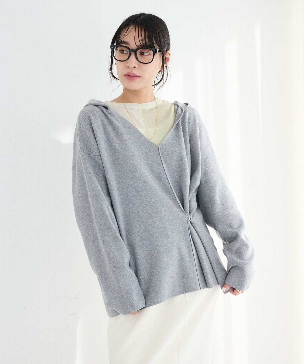 CRAFT STANDARD BOUTIQUE Vネックフードカシュクールニットプルオーバー 