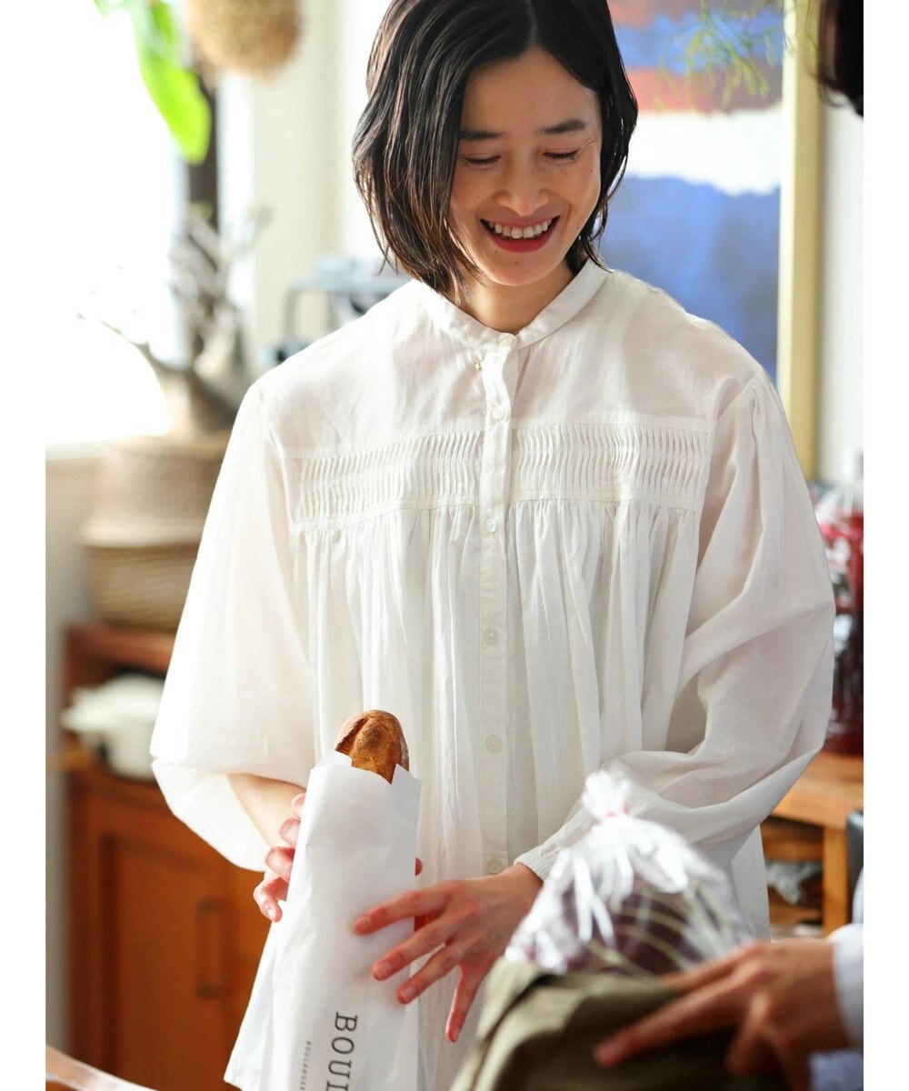 CRAFT STANDARD BOUTIQUE インド綿ピンタックブラウス 