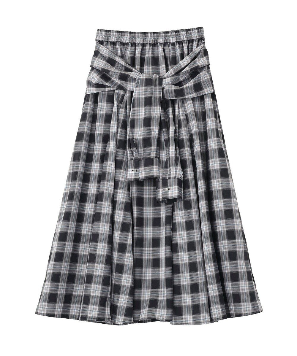 Green Parks イージーケアチェックボリュームスカート 