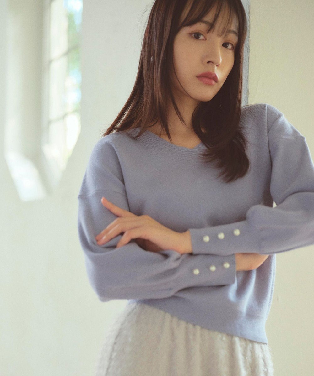 Feroux 【洗える】Vネック プルオーバー ニット 