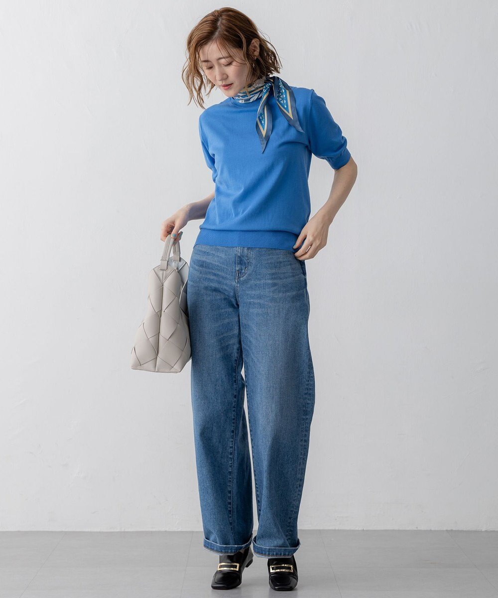 23区 【Oggi5月号掲載/洗える】プレミアムビオコットン 半袖 ニット 