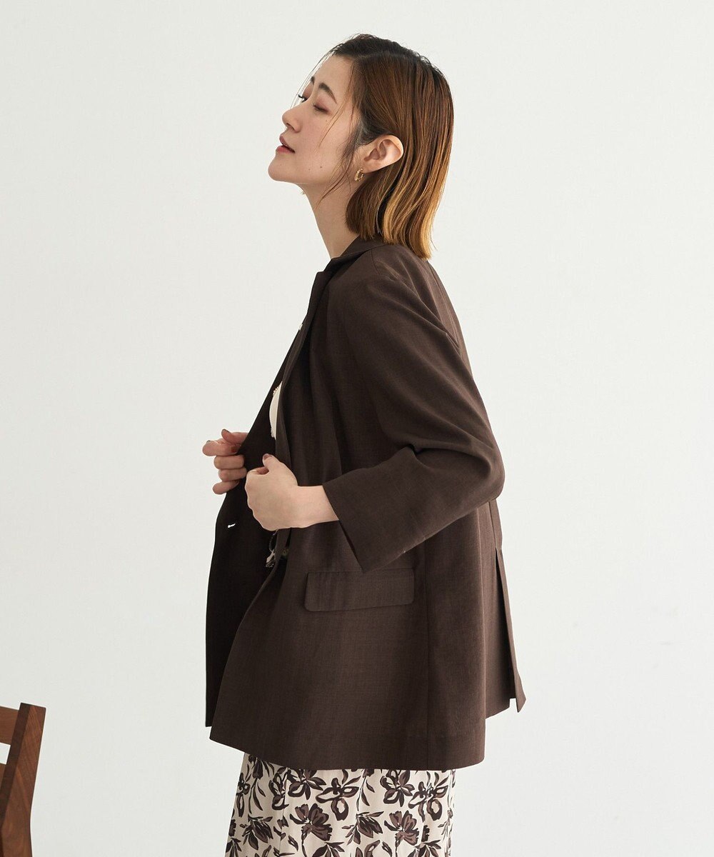 YECCA VECCA マシンウォッシャブルリネンライクジャケット 