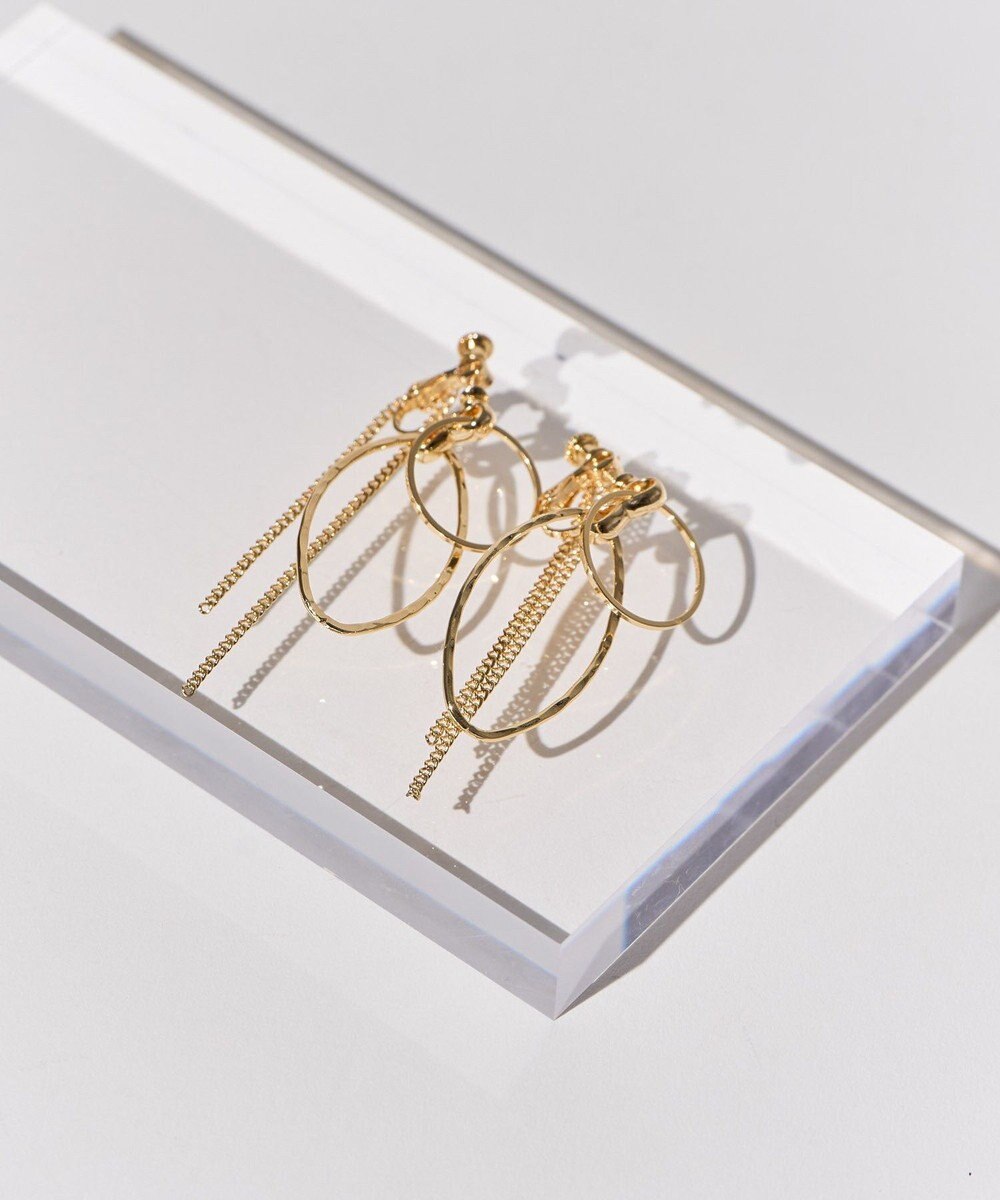 AMERICAN HOLIC ダブルリングチェーンイヤリング 