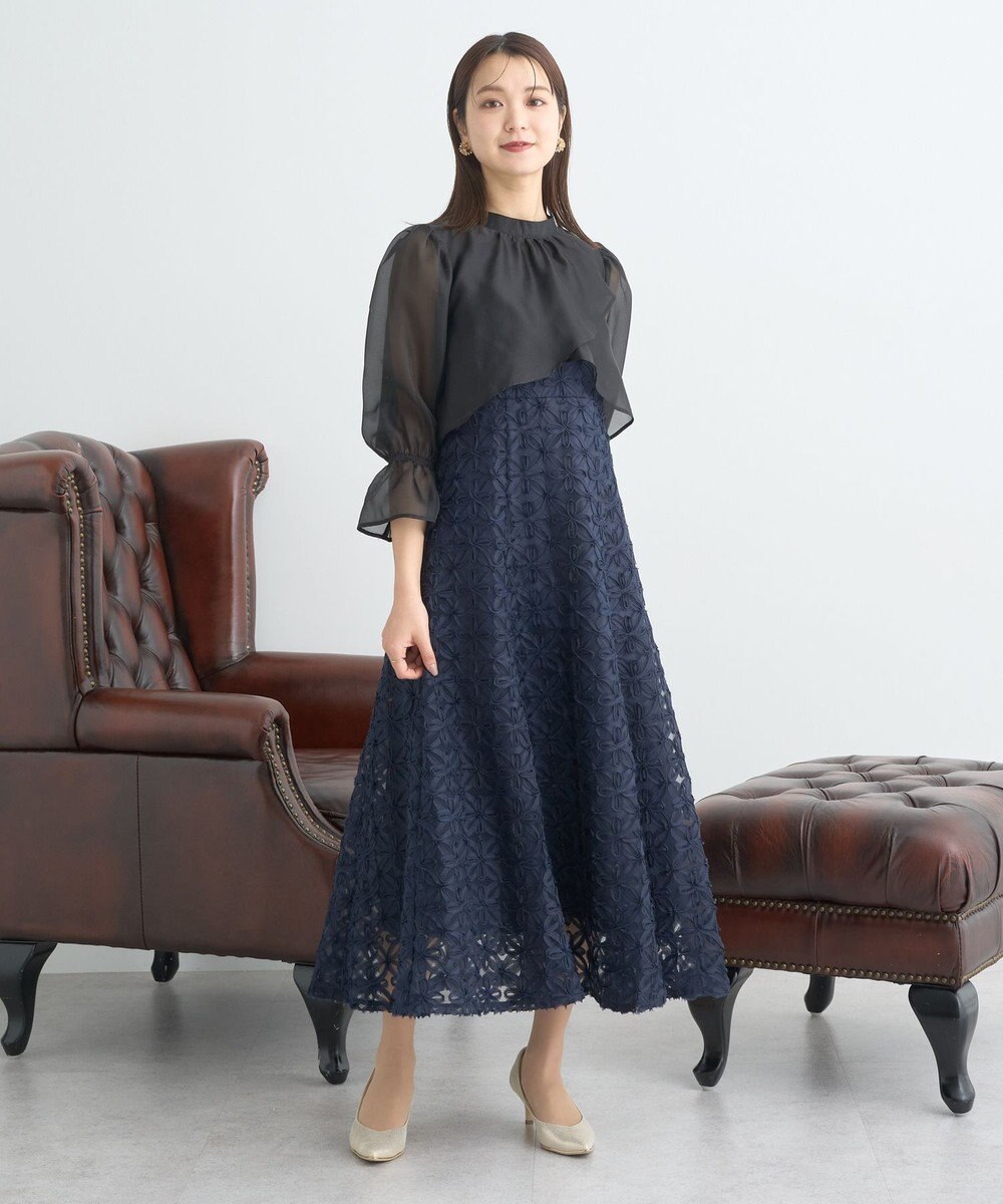 earth music&ecology SET2点シアーブラウス＋3Dレースワンピース 