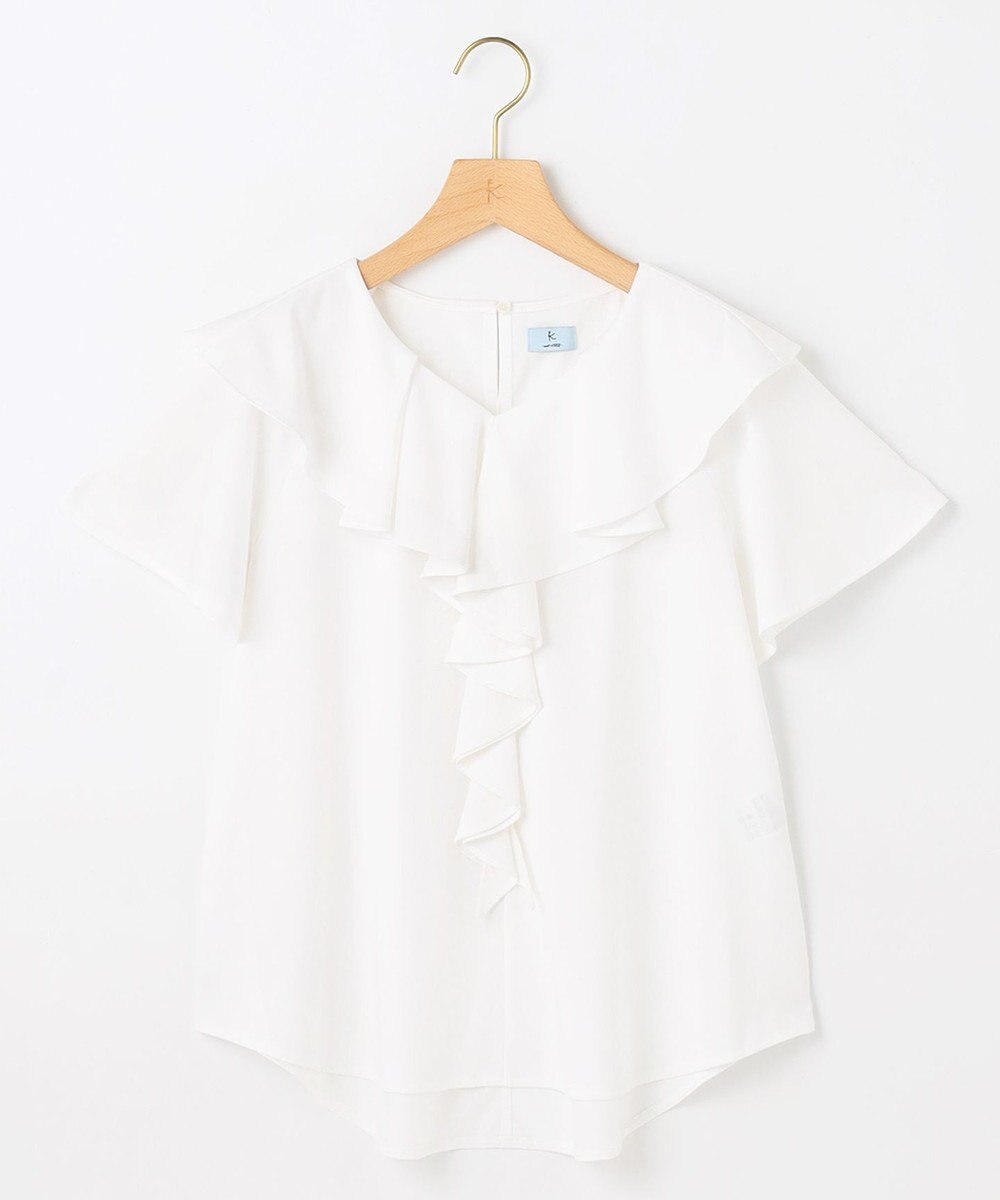 組曲 L ブラウスライクラッフル カットソー 