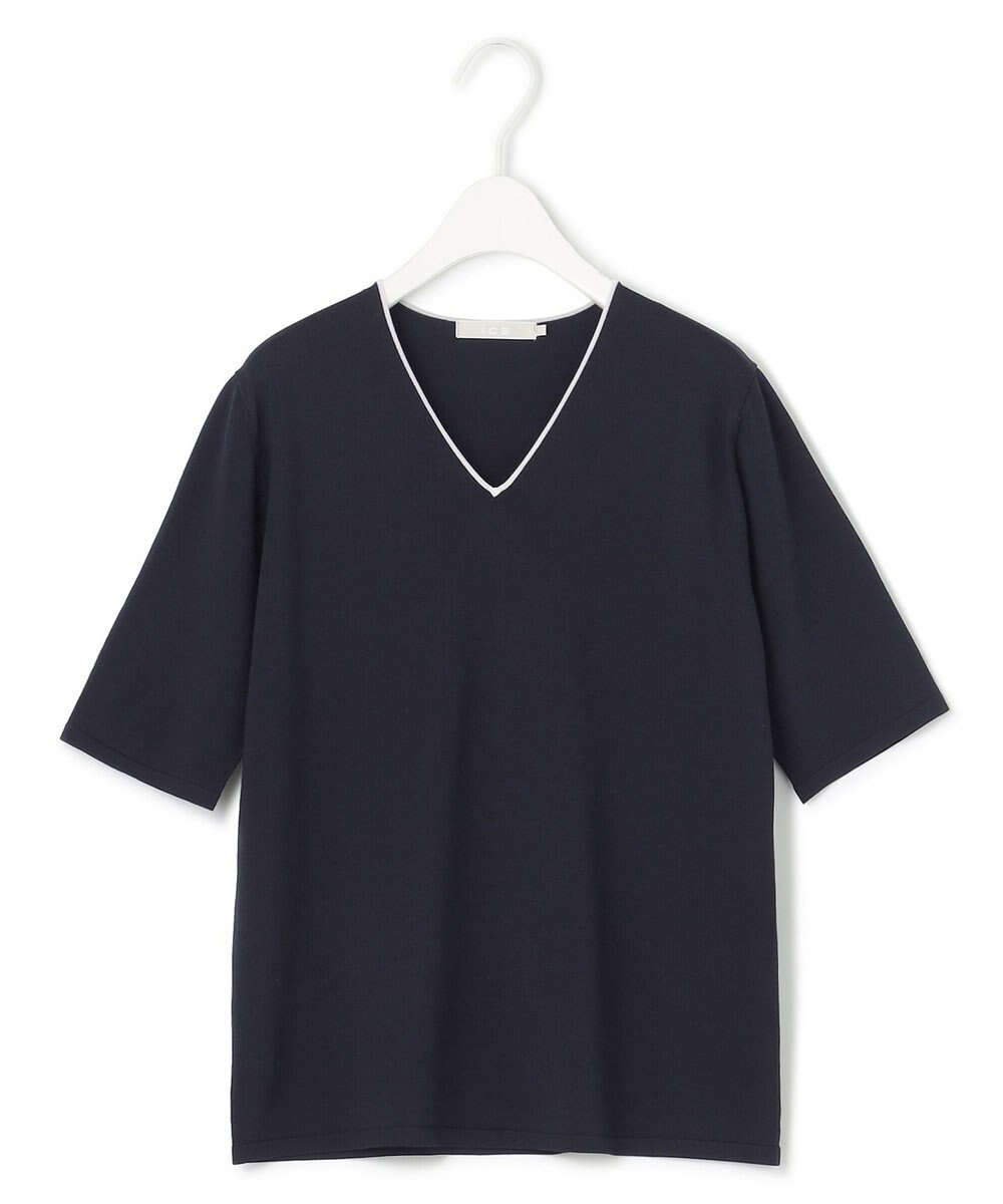 ICB 【WEB限定カラーあり・接触冷感・UVケア・洗える】 シンセティックハイゲージ 半袖ニット 