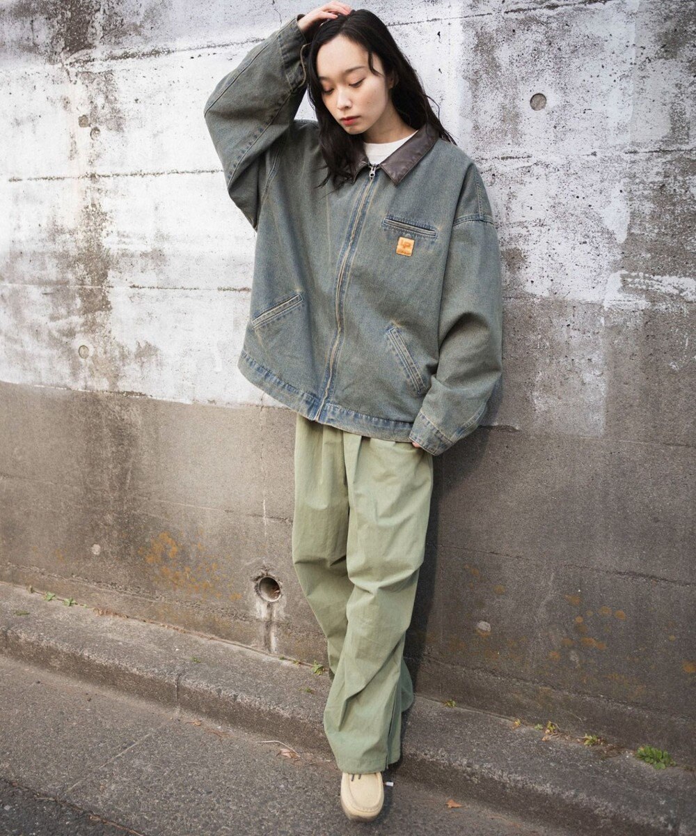 WEGO 【ユニセックス着用ITEM/MLサイズ展開】ワーカーズデニムZIPジャケット 