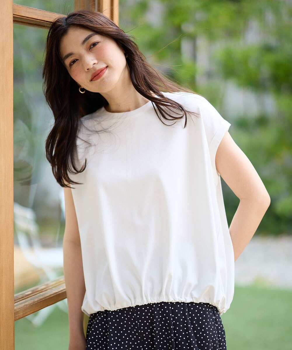 ANY L 【洗濯機可/UVケア】シルケットスムースドロストＴシャツ 