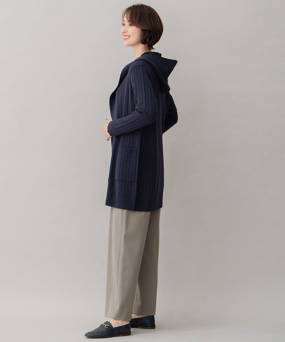 自由区 【ご好評につき新色追加】【WEB限定・洗える】ウールミックス フード付きカーディガン 