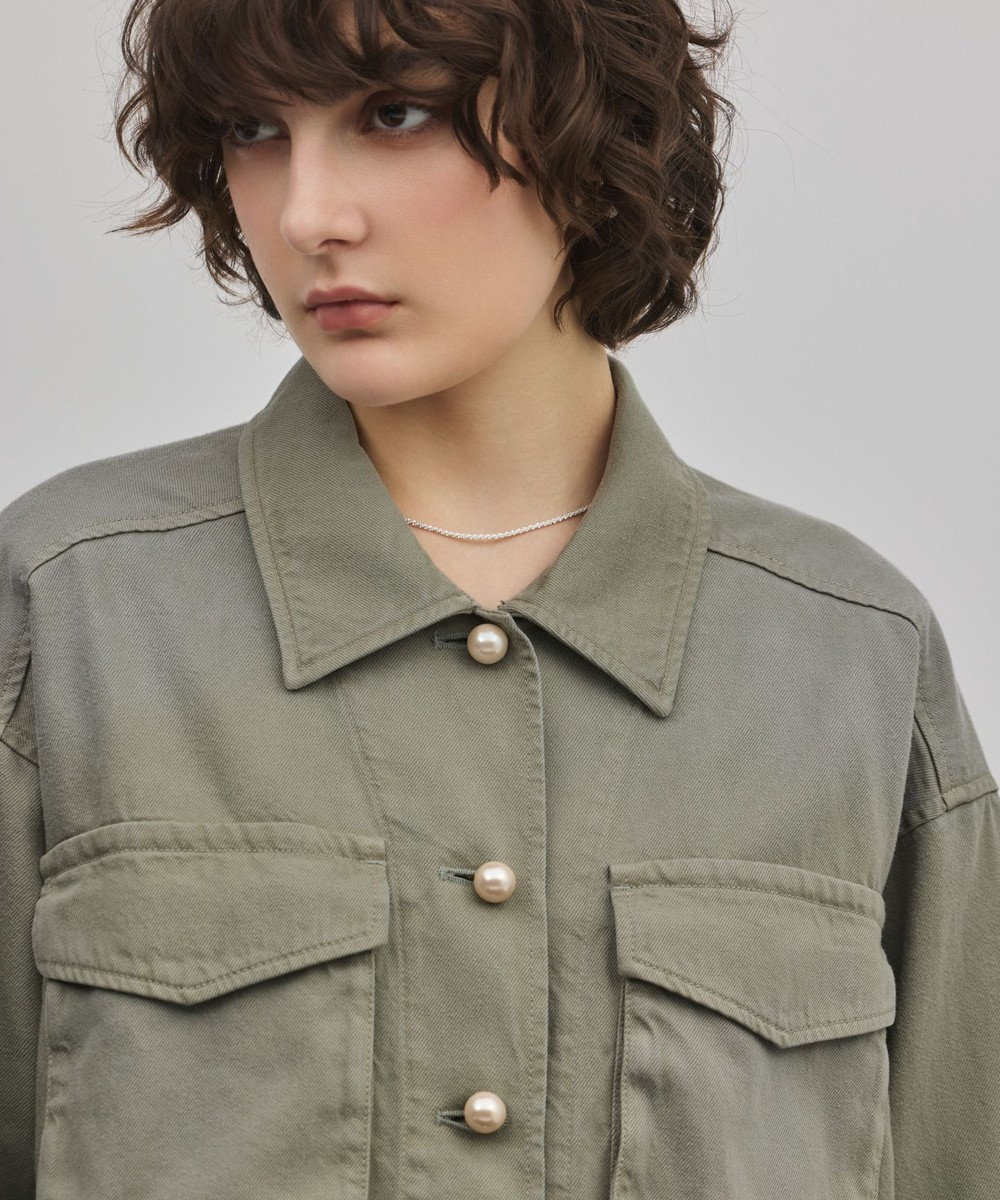 GRACE CONTINENTAL パール釦ピグメントシャツ 